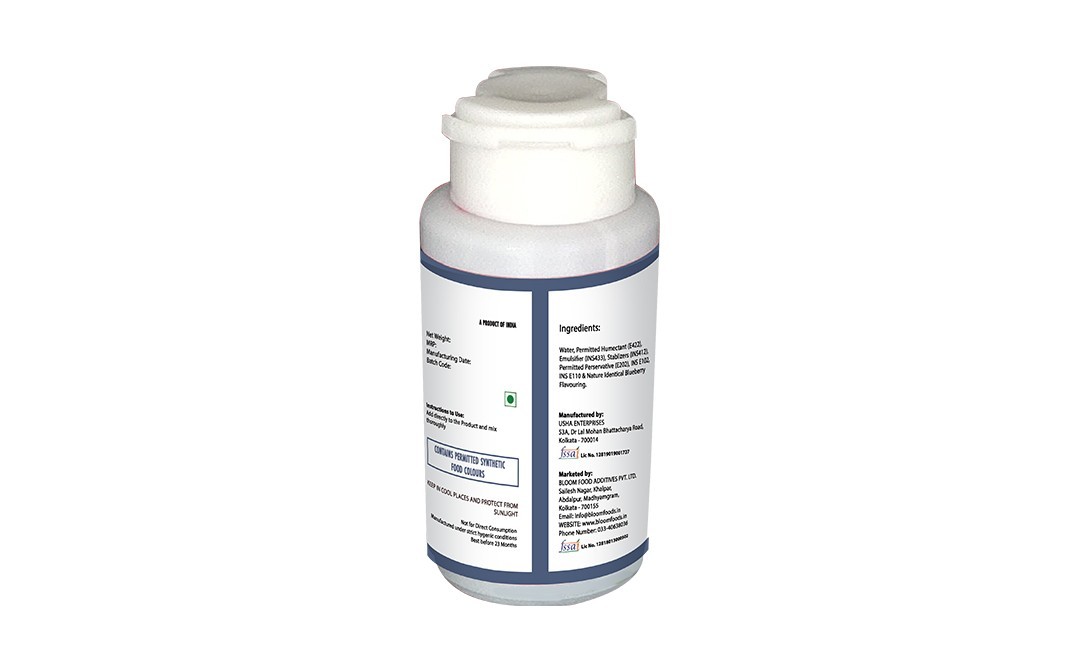 Bloom Blueberry Liquid Flavoured Colours    Plastic Bottle  30 millilitre